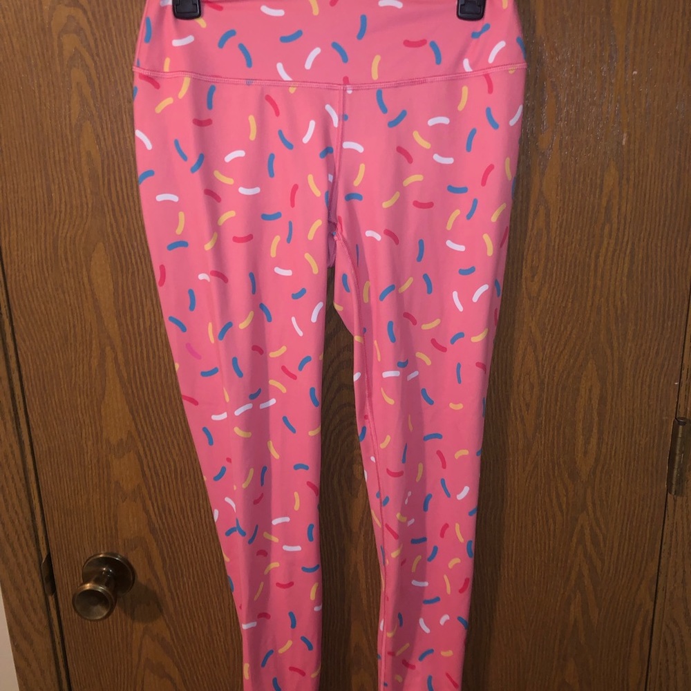 FMFM pink sprinkle workout pants